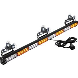 ASPL 36" 32LED Traffic Advisor Light Bar Warning Emergency Strobe Light Bar Directional Flashing Emergency Caution Lighting Led Safety Lights with 16 ft Straight Cord (Amber/White)
