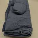 Full Quilt Bedding Set - Grayish Blue Soft Breathable Bed Quilt, Modern Style Embossed Bedspreads, Lightweight Microfiber Reversible Coverlet for All Seasons-3 Pieces (1 Quilt,2 Pillow Shams) (Full (80" x 90"))