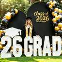 2026 Graduation Decorations 3FT Large GRAD Marquee Letters with Class of 2026 Marquee Number & Light Up Graduation Cap Yard Sign for Senior Masters School College Grad Party Backdrop Photo Prop