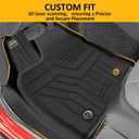 Falafa Floor Mats Fit for Toyota Tundra 2022-2024 CrewMax Cab, TPE All Weather Floor Liners for 2022 2023 2024 Toyota Tundra Car Mats Includes Front & Rear 2 Row, Non-Slip Odorless, Black