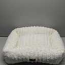 Washable Dog Bed for Small Medium Dogs - Rectangle Orthopedic Corduroy Fleece Pet Bed with Removable Cover and Nonskid Bottom, Calming Puppy Bed Soft Pet Sofa, Cream (25x21x7inchs)