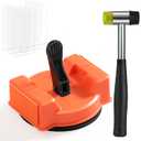 Heavy Duty Floor Gap Fixer Tool with Rubber Mallet, Laminate Flooring Tools with Enhanced Suction Cup & 5 PCS Sticky Pads for Wood Floor, Laminate, Vinyl Plank, Hardwood