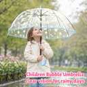 Kids Clear Bubble Umbrella Transparent Rain Umbrella for Child Rounded Bead