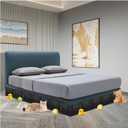 14 Pack Under Bed & Couch Blocker for Pets and Toys - 166" Length, 11.8" Height for One Side of Queen Bed | Includes Sticky Tape, Connectors & Zip Ties - Black