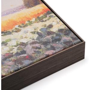 Floating Frame for 24x36 Stretched Canvas with 1.5" Deep, DIY Floater Oil Painting Frames for Flower Floral Pop Fun Art Prints, Memorial Gift for Birthday, No Glass & Back (Dark Brown) (Walnut wood-grain)