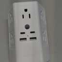 Multi Plug Outlet, Surge Protector, 5 Outlet Extender with 4 USB Charging Ports (2 USB C), USB C Wall Charger, 3-Sided 1800J Power Strip Outlets Splitter Wall Plug Adapter Spaced for Dorm Home Office (White)