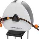 Giraffe Tools Ground-Mounted Retractable Garden Hose Reel,1/2" x 130FT | Heavy-Duty Hose Reel with 360°Swivel Base, No Wall Damage, Auto Rewind for Lawn, Patio,Concrete Floor & Yard Watering