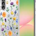 Unov Case Compatible with Galaxy A36 / A37 5G Flower Girly Floral Garden Embossed Pattern Design Slim Protective Soft TPU Bumper Back Cover
