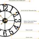 LEIKE Arabic Numeral Wall Clock 16IN Battery Operated Black, Silent Non Ticking, Wall Clocks for Living Room Decor, Small Classic for School, Office, Home, Kitchen, Bedroom