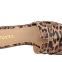 Soda Women Slip-On Sandals H-Band Flip-Flops Slides Square KNIT Leopard Cheetah 9.5