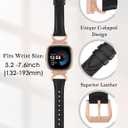 Minyee Leather Bands Compatible with Fitbit Versa 4/Versa 3/Fitbit Sense 2/Sense Band Women, Slim Thin Dressy Designer Premium Leather Strap with C-Shape Metal Buckle for Versa 3 4 Sense 2 Smartwatch