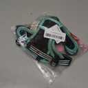 rabbitgoo Dog Harness No Pull with 2 Leash Clips, Adjustable Soft Padded, Reflective Oxford No Choke Pet Vest with Easy Control Handle for Small Dogs, Black & Turquoise, S