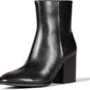 Amazon Essentials Women's Clean Heel Ankle Boots with Side Zipper, Memory Foam Insole (8, Black)
