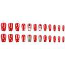 24 Pcs Christmas Press on Nails Square Medium Fake Nails with Snowman Christmas Tree Design Cute Winter False Nails Kit Glossy Acrylic Glue on Nails Xmas Nails Reusable Stick on Nails for Women