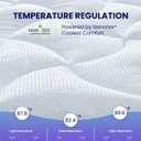 SLEEP ZONE Full Size Cooling Mattress Topper for Double Bed, Premium Zoned Cool Mattress Pad Cover, Padded Mattress Protector Breathable Washable, Deep Pocket 8-21" (White, Full)