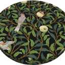Vintage Birds Round Bar Stool Cover 13 Inch, Soft Breathable Velvet Chair Seat Cushion Slipcover for Cafe Restaurant Hotel Bar