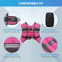 ZELUS Weighted Vest, 20lb Weight Vest with Reflective Stripe for Workout, Strength Training, Running, Fitness, Muscle Building, Weight Loss, Weightlifting, Pink