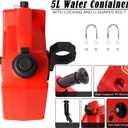 Portable Transfer Tank with Locking Mounting Bracket 5L | 1.3 Gallon Storage Fits for Car Motorcycle SUV ATV UTV 11.81 x 9.84 x 4.72