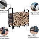 Gardeny 4 Ft Adjustable Heavy Duty Fire Wood Firewood Log Rack with Cover, Waterproof 600D Oxford Fabric Cover, Wood Rack and Cover Combo Set Outdoor wood Stacking Log Holder, All Weather Protection