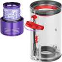 Upgraded Dust Bin Replacement Compatible With Dyson Cyclone V10 Animal,V10 Total Clean,V10 Absolute,V10 Animal,SV12 Vacuum Canister Bin for Part No.969509-01 with 1 HEPA Filter