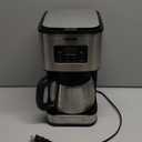 BLACK+DECKER 12 Cup Thermal Programmable Coffee Maker with Brew Strength and VORTEX Technology, Black/Steel