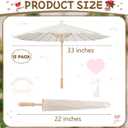 SAYAYA 12 Pieces 33 Inches Large White Paper Umbrellas Parasol Decorative Chinese Japanese Parasol Rainproof Oiled Paper DIY Painting Umbrellas for Wedding Bridal Showers Party Decor (12 PCS)