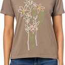 Lucky Brand Women's Embroidered Floral Classic Crewneck T-Shirt L