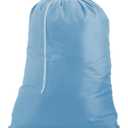 Nylon XL Laundry Bag - Locking Drawstring Closure, Machine Washable, These Large Bags Will Fit a Laundry Basket and Strong Enough to Carry up to Two Loads of Clothes (Light Blue | 30" x 40")