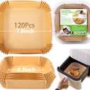 Air Fryer Liners for Ninja Crispi,160+160Pcs Parchment Paper for Ninja Crispi 4-in-1 Portable Glass Air Fryer Cooking System,Disposable Ninja Crispi Air Fryer Accessories, (6.5 in x 6.5in, 8.5 in x 8.5 in)