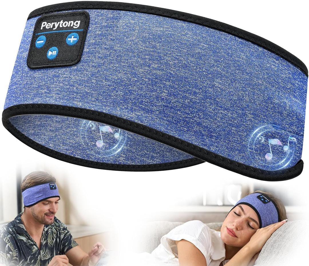 Sleep Headphones | Bluetooth 5.4 Headband | Wireless Earbuds Earphones Sweat Resistant with Ultra-Thin HD Stereo Speaker, Headphone Band for Side Sleepers Workout Running Tech Gadgets Unique Gifts (HB DarkBlue)