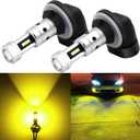 PHINLION 881 Yellow LED Fog Light Bulbs, 3800 Lumens Super Bright 886 889 894 896 898 LED Fog Lights Replacement with Projector for Cars, Non-polarity, 3000K Amber Yellow, Pack of 2