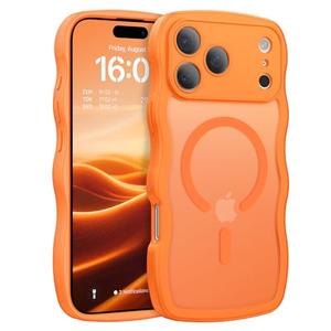 BENTOBEN Magnetic for iPhone 17 Pro Max Case, Cute Wavy [Full Camera Protection][Compatible with MagSafe] Matte Anti-Slip Bumper Women Girls Boys Protective Cover for 17 ProMax 6.9", Cosmic Orange