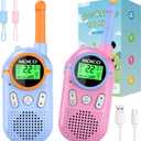 MOICO Toys for 3-12 Year Old Boys Girls,Rechargeable Long Range Walkie Talkies for Kids with 22 Channels,3 4 5 6 7 8 Year Old Kids Gift, Perfect for Outdoor Camping,Hiking,Christmas and Birthday (Berry Blast)