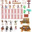 NWFashion 55PCS/Set West Cowboys American Indians Plastic Figure Toys Playset Accessories