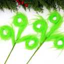 KLEWEE 6 Pcs Christmas Tree Picks, 17 Inch Green Furry Christmas Picks for Tree Decorations Christmas Tree Topper Filler for Xmas Tree Wreath Decor