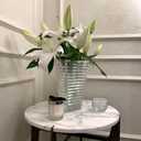 MCMCNCUIU Crystal Glass Vase, Large Crystal Vases for Flowers, Large Flower Vase, Clear Modern Vases for Living Room, Bedroom, Kitchen, Dining Table, Mantle, Wedding, 11 Inches