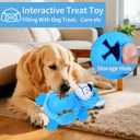 Interactive Dog Toys, Plush Dog Toy with Treat Dispensing Ball, Squeaky Dog Toy with Cute Plastic Paws for Playing,Slow Eat Hiding Food Enrichment Toy for Small & Medium Breeds (Blue)