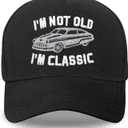 Retirement Hats for Dad, Retirement Gifts for Men, I'm Not Old I'm Classic Embroidered Adjustable Baseball Cap Black