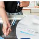 2 in 1 Long Handle Bottle Brush with Straw Brush for Cleaning Glass, Sports Bottle, Coffee Mug,Navy Blue,1 Pack