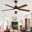 Fanbulous 52 Inch Ceiling Fan with Light and Remote, Brown Modern Ceiling Fans, Farmhouse Industrial LED Ceiling Fan Lighting Fixture for Bedroom, Kitchen, Indoor, Living Room