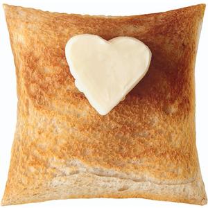 Erosebridal Cartoon Bread Throw Pillow Cover 20x20 Inch Cute Toast Bread Pillow Cover White Love Heart Pattern Chocolate Cushion Case Kawaii Realistic Food Decorative Square Pillow Case Sofa Couch (Multi 21)