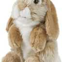 Living Nature Brown Sitting Lop Eared Rabbit Stuffed Animal | Fluffy Rabbit Animal | Soft Toy for Kids | 7 inches