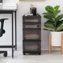 IRIS USA 4-Drawer Rolling Storage Cart with Wheels, Black/Gray