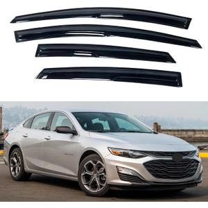 IG Window Visor for Chevy Chevrolet Malibu 2016-2024 (Excludes 2016 Limited Model), Rain Guard Tape-On Side Vent Window Deflector Mugen Style, 2017 2018 2019 2020 2021 2022 2023 2024