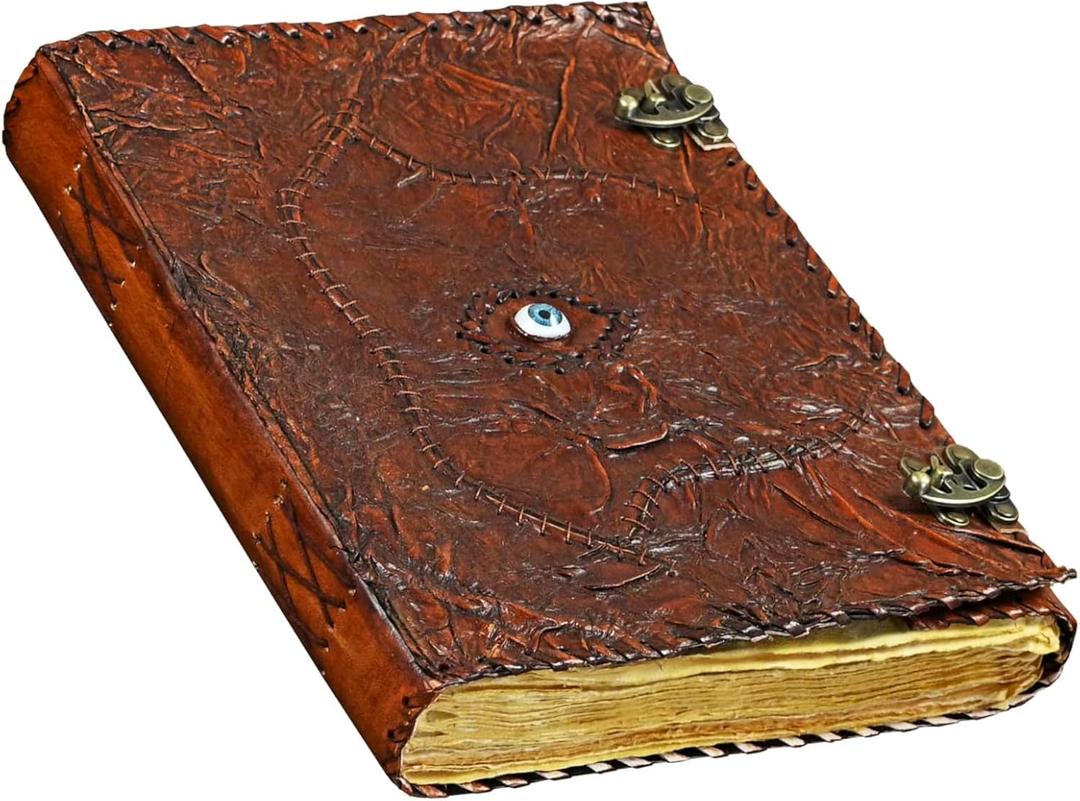 SH SHIFAA HANDICRAFT Hocus Pocus Book of Spells Hocus Pocus Spell Book Prop Hocus Pocus Halloween Decorations Decor Leather Journal Writing Book of Shadow Hocus Pocus Gifts for Men and Women (13X10)