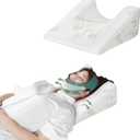 Back Sleeper Wedge Pillow for Facelift & Rhinoplasty Recovery  Memory Foam Neck & Jaw Support Cushion with Bamboo Cover  Ideal Back Sleep Pillow for Post Surgery Healing