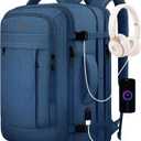 Large Travel Laptop Backpack for Men, 50L Carry On Backpack, Expandable Laptop Bag Water Resistant Overnight Weekender Gym Daypack Traveling Backpack, Traveler Gifts, Blue (XXL-(20''x13''x10''))