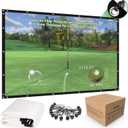 Golf Simulator Impact Screen Professional 3D Air Mesh Screen for Home/Indoor Training, Golf Projector Hitting Net for Practice with Grommet Holes, 7 Size Options, 10' x 6'6"
