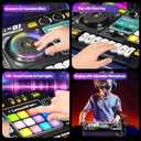 Kids DJ Mixer Controller Table Musical Toy with LED Lights Sound Effect Microphone Piano DJ Mixer Board Music Toys for Kids, Birthday Gift Toys for 3 4 5 6 7 Year Old Boy Girl