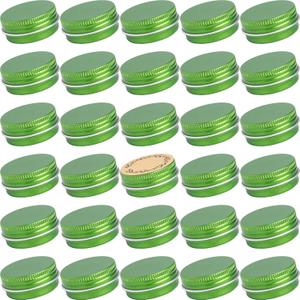 30 Pack 0.5 oz Aluminum Tin Jar with Screw Lid 15 ml Round Refillable Containers
